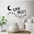 thumbnail image 1 of Good Night Moon Stars Vinyl Wall Decal Wall Art Wall Sticker Decoration Moon And Stars Night Silhouette Vinyl Wall Deor For Kids Room Bedroom Nursery Room For Home Wall Design Size (30x30 inch), 1 of 3