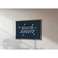 Good Night Poster, Hand Drawn Navy Blue Above Bed Bedroom Wall Art ...