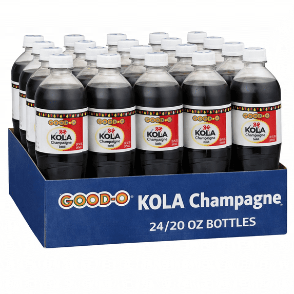 Good-O Kola Champagne Soda, 20 fl oz Plastic Bottles, 24 Pack Caribbean Cola Soft Drink