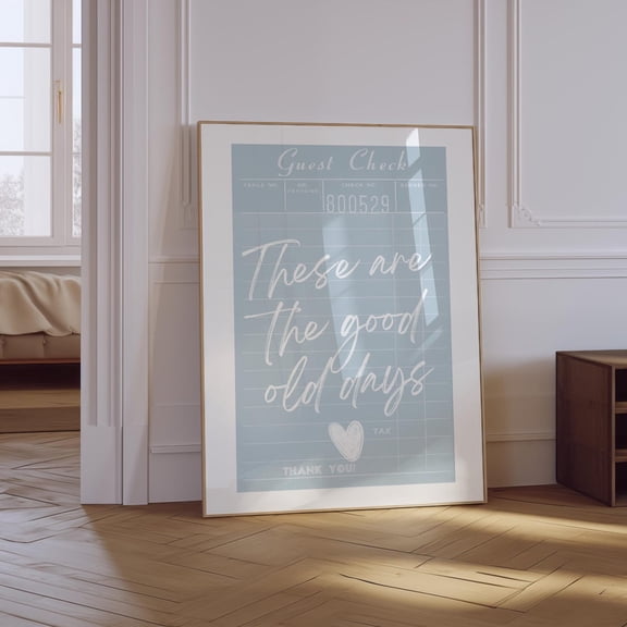 Good Old Days Guest Check Unframed Paper Print
