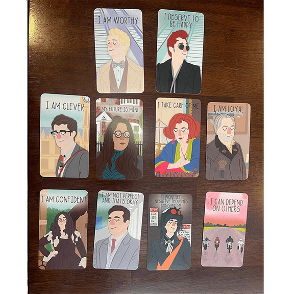 Good Omens Affirmation Deck, 20PCS Good Omens Affirmation Cards for Women Mindful Affirmation Cards 4.72X3.15Inch