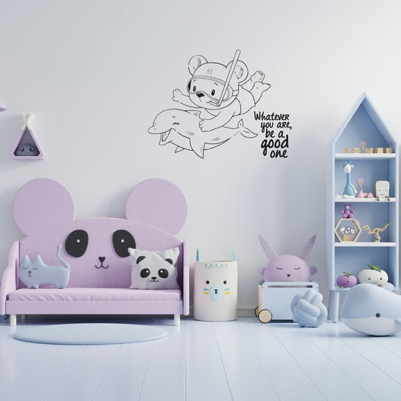 Good One Quote Whale Snorkeling Snorkel Diving Swimming Underwater Vinyl Design Wall Sticker Wall Art Wall Decal Boy Girl Kid Room Pool Area Bedroom Home Decor Stickers Decoration Size (8x10 inch)