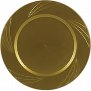 Good Party Plates Newbury Gold Heavy Duty Elegant Plastic 15 Count 10.75 Inch