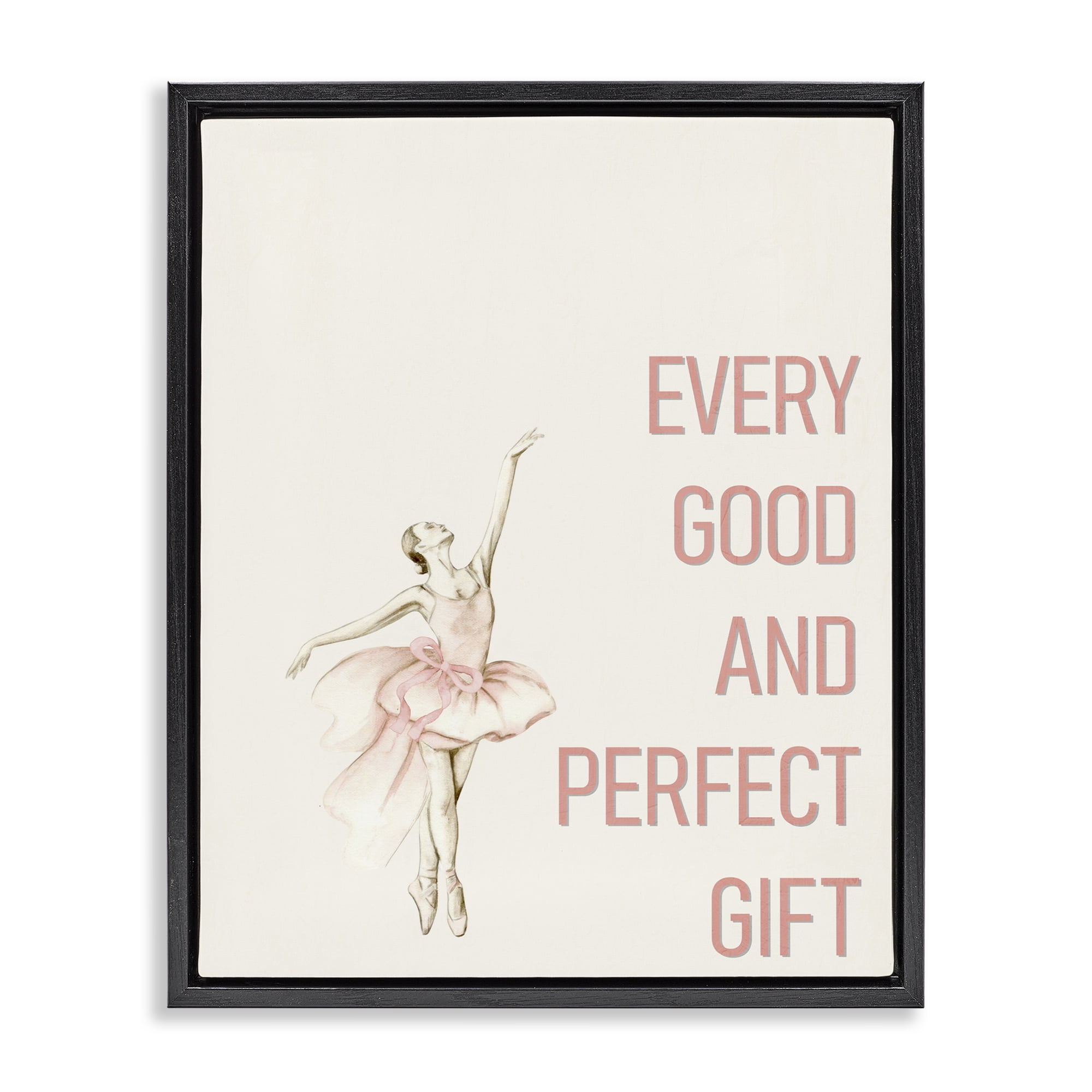 Good & Perfect Gift Ballerina Black Framed Floater Canvas Wall Art, design by Kim Allen