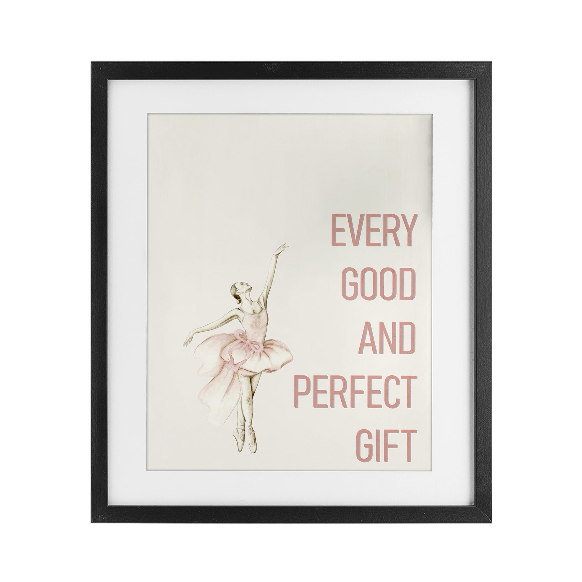 Good & Perfect Gift Ballerina Black Framed Print Under Glass, design by Kim Allen