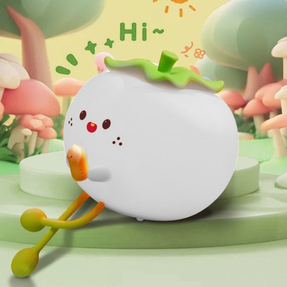 Good Persimmon Happens Silica Gel Lamp,Study Bedroom Bedside Night Light,High Value Companion Sleep Pat Light,Rechargeable,Stress Relief Holiday Gifts