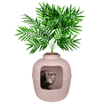 thumbnail image 1 of Good Pet Stuff Hidden Cat Litter Box Enclosure with Artificial Plant, Odor Filter System, Original Round Planter, Base Kit, Pink Coral, 1 of 13