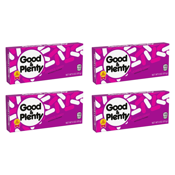 Good & Plenty Licorice Fat Free Candy, Box 6 oz (Pack of 4)