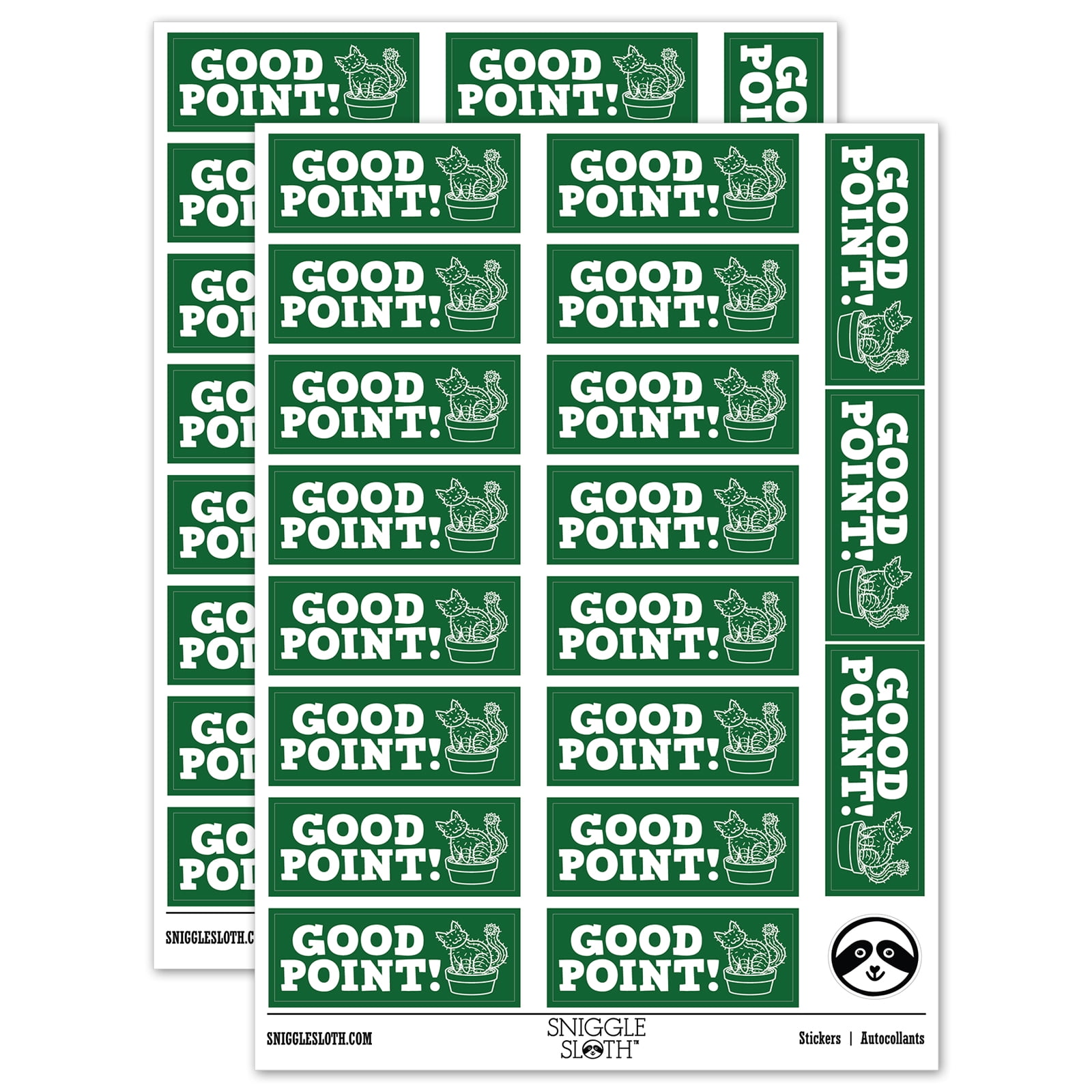 Good Point Cactus Teacher Student School Sticker Set - Dark Green ...