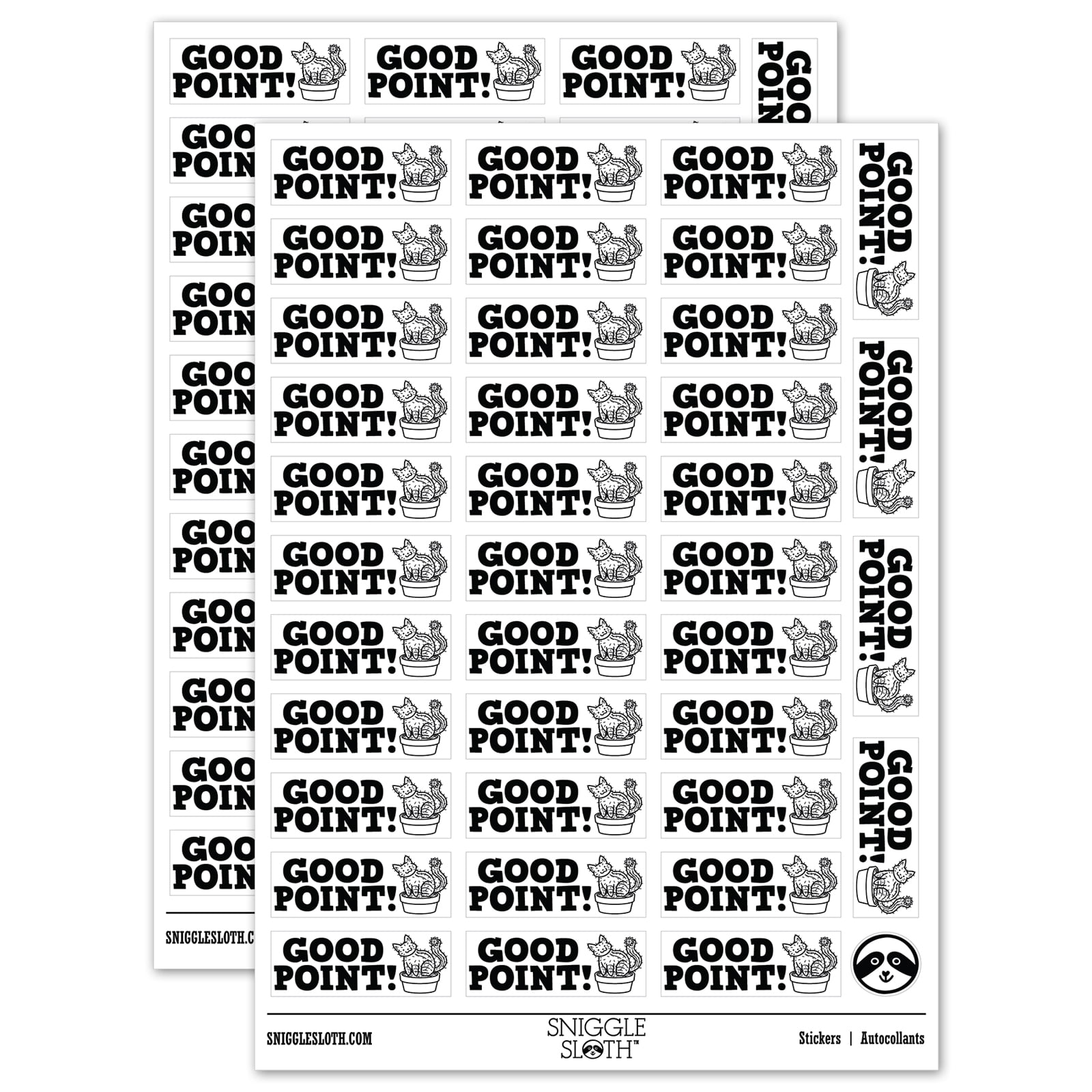 Good Point Cactus Teacher Student School Sticker Set - White - Matte ...