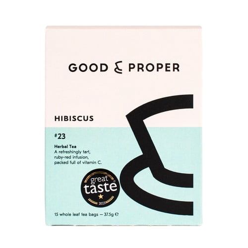 Good & Proper Tea - Hibiscus Teabags 's, British Import (Pack of 3)