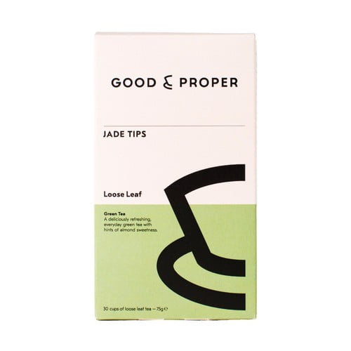 Good & Proper Tea - Loose Leaf Jade Tips Green Tea 75g, British Import (Pack of 2)