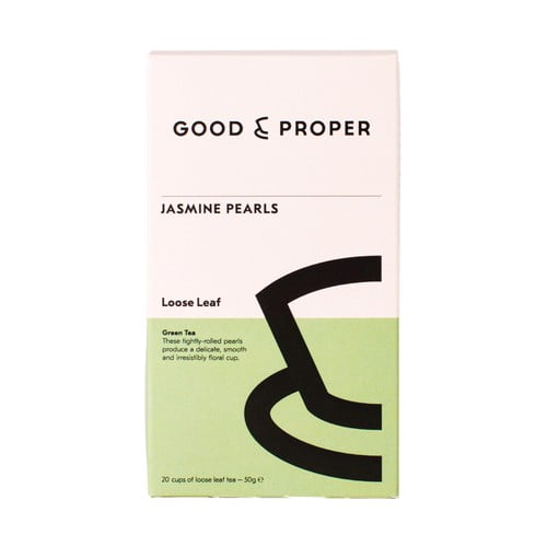 Good & Proper Tea - Loose Leaf Jasmine Pearls Green Tea 50g, British Import (Pack of 2)