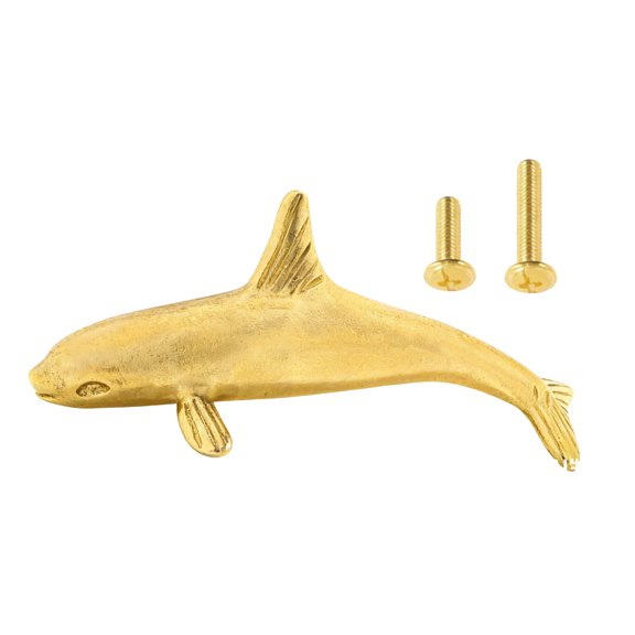 Good Quality Brasses Cabinet Pull with Dolphin Inspiration Anti Rusts Finish Ideal for Humid Areas Easyly Installation