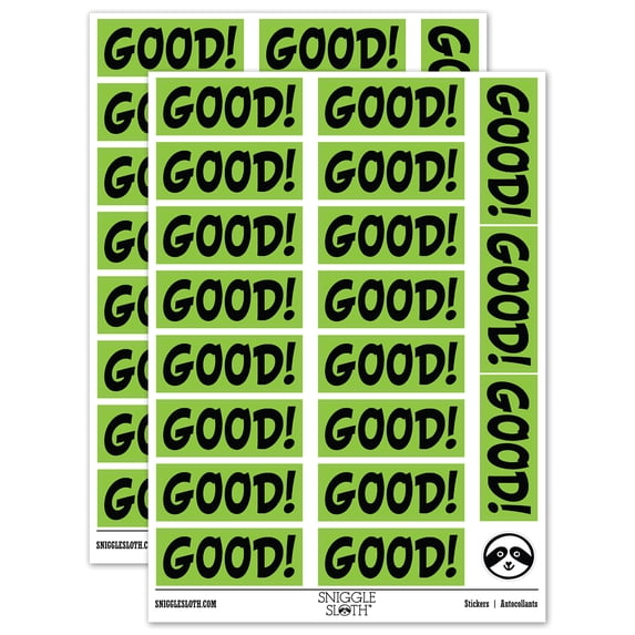 Good School Teacher Fun Text Sticker Set - Light Green - Matte Finish - 2.00" Large