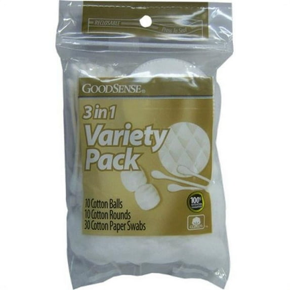 Good Sense 3 in 1 Variety Cotton Balls, 50 Pieces - Case of 48