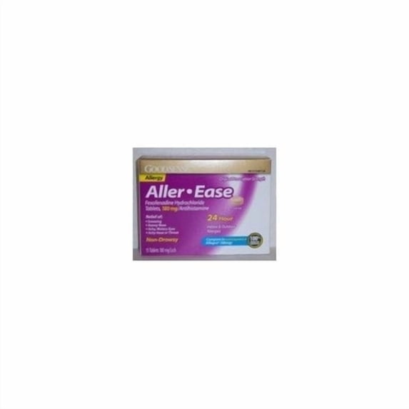 GS Fexofenadine 180mg Aller-Ease Tabs, 24Hr Allergy Relief, 15 Ct