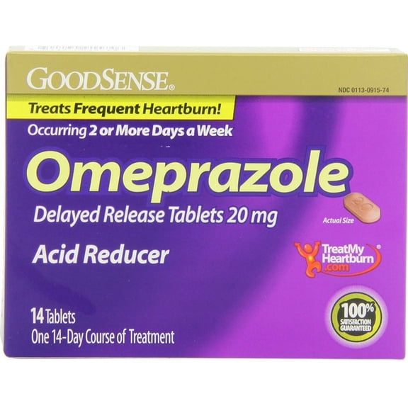 GoodSense Omeprazole Delayed Release, Acid Reducer Tablets 20 mg, 14 Count