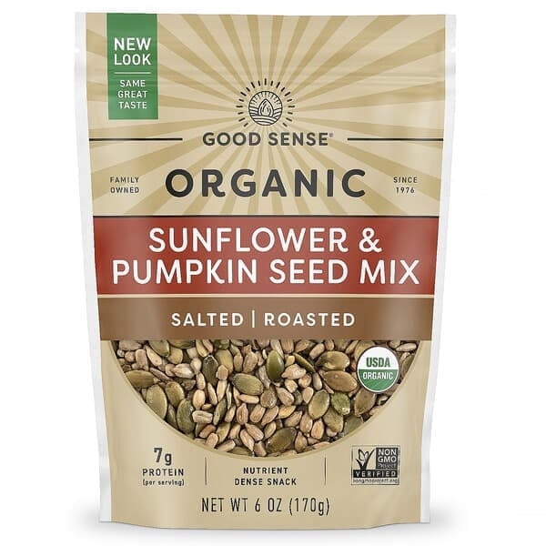 Good Sense, Organic Sunflower & Pumpkin Seed Mix, Salted, Roasted, 6 oz Pack of 4