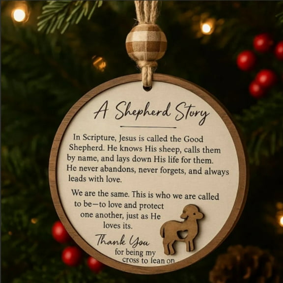 Good Shepherd Christmas Ornament - Religious Nativity Pendant for Christian Tree Decor, Church Events, Baptism Gifts & Spiritual Home Decor