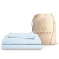 thumbnail image 1 of Good Sleep Bedding 4-Piece 1000 Thread Count Light Blue Egyptian Cotton Sheets Set, Queen - Luxury, 1 of 8
