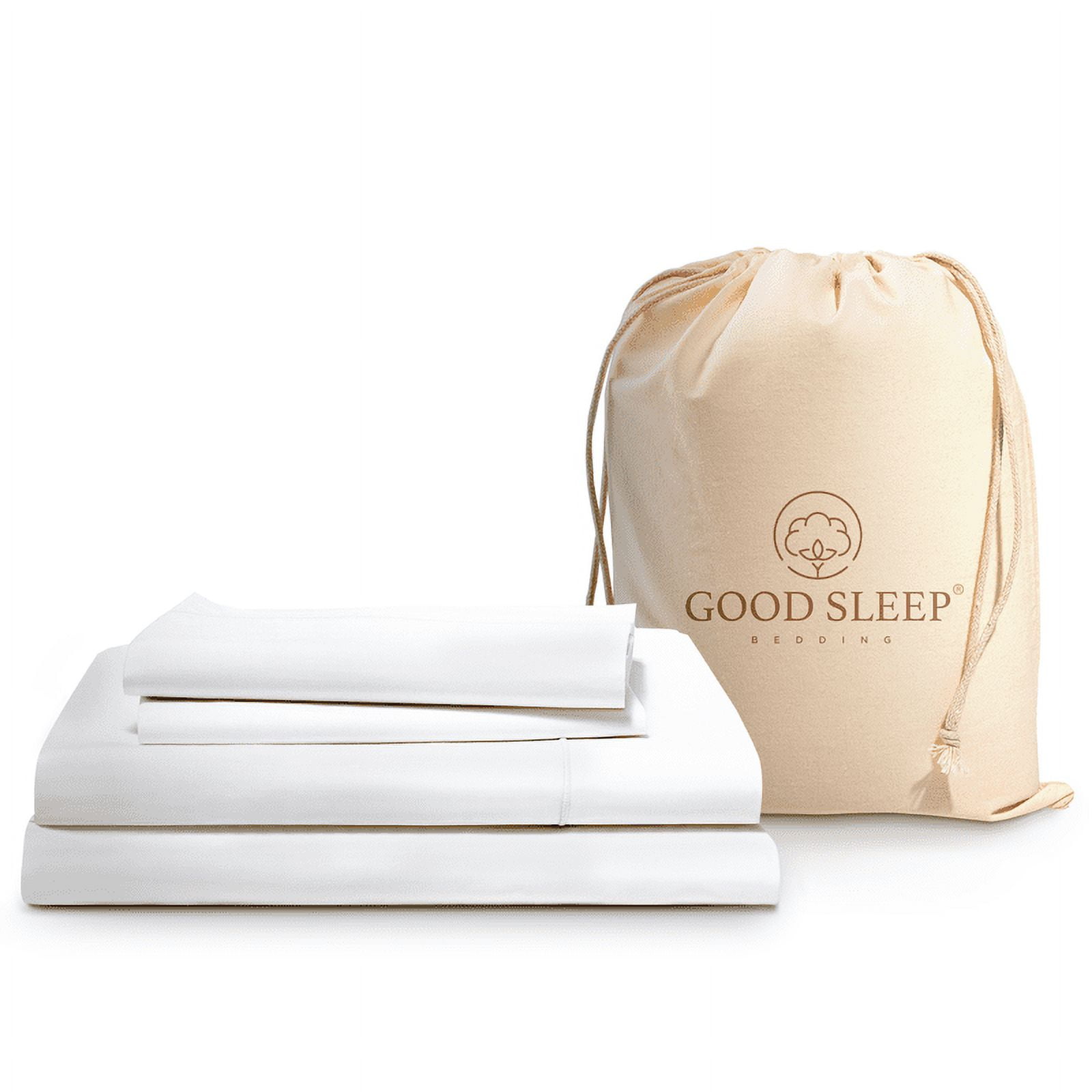 Good Sleep White Queen Cotton Satin Sheet Set