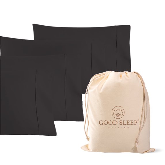 Good Sleep Bedding Egyptian Cotton Dark Gray King Size Pillow Cases Set of 4 (20"W x 40"L) for Adults