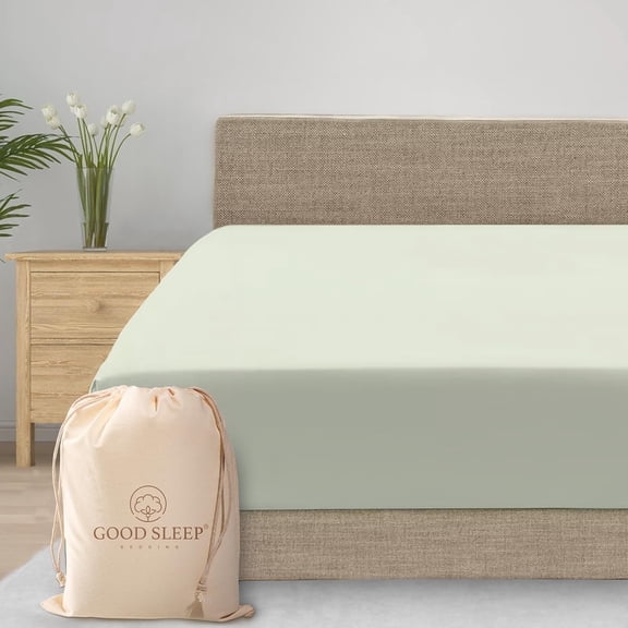 Good Sleep Bedding Queen Size Fitted Sheet Only Sage Egyptian Cotton 800 TC for All Age Group