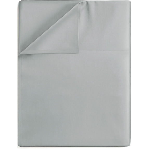 Good Sleep Bedding Queen Size Flat Sheet Only - Hotel Style 100% Egyptian Cotton Sheet, Soft & Breathable, Sateen Weave 800 Thread Count Queen Flat Sheet - Light Gray