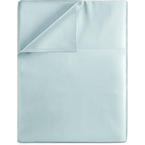 Good Sleep Bedding Queen Size Flat Sheet Only - Hotel Style 100% Egyptian Cotton Sheet, Soft & Breathable, Sateen Weave 800 Thread Count Queen Flat Sheet - Light Blue