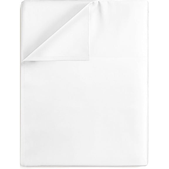 Good Sleep Bedding Queen Size Flat Sheet Only - Hotel Style 100% Egyptian Cotton Sheet, Soft & Breathable, Sateen Weave 800 Thread Count Queen Flat Sheet - White