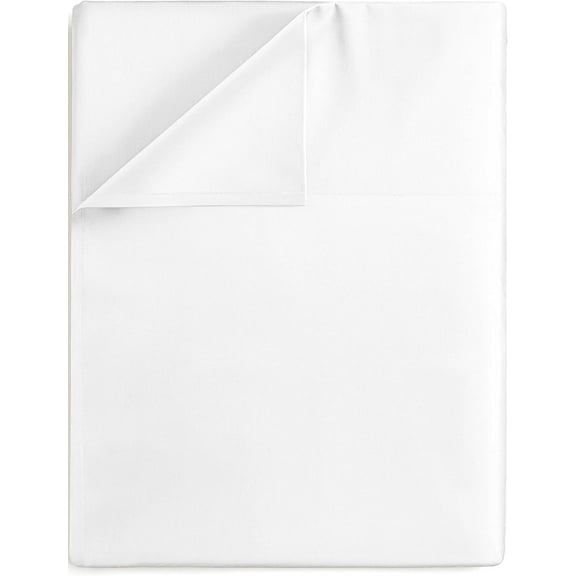Good Sleep Bedding Queen Size Flat Sheet Only - Hotel Style 100% Egyptian Cotton Sheet, Soft & Breathable, Sateen Weave 800 Thread Count Queen Flat Sheet - White
