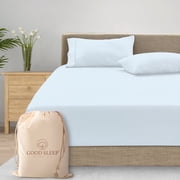 Good Sleep Bedding Twin XL Size Fitted Sheet Only Light Blue Egyptian Cotton 800 TC