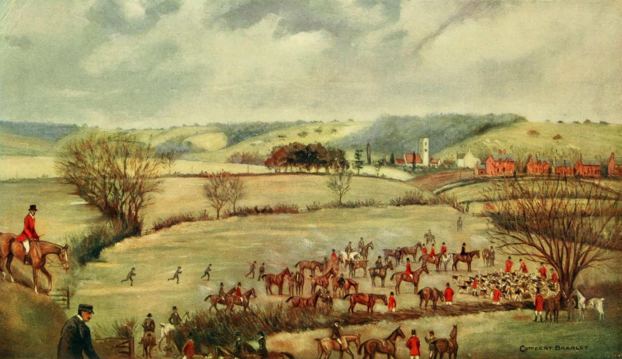 Good Sport 1910 Belvoir & Quorn Hunt Canvas Art - C Bradley (18 x 24)