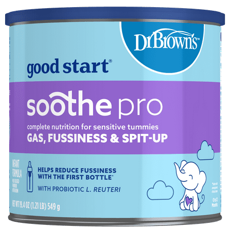 Good Start, Dr. Brown's Soothe Pro, Baby Formula Powder, for Sensitive Tummies, Gas, Fussiness and Spit-Up, Infant Formula with Probiotics, DHA, Non-GMO, 19.4 Ounce
