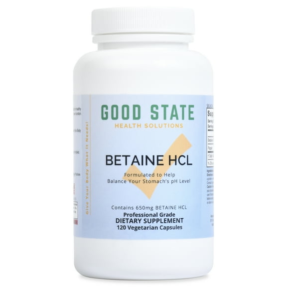 Good State Betaine HCL (650mg) 120 Veggie Capsules