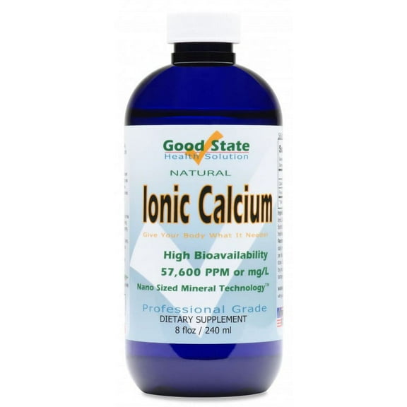 Good State Liquid Ionic Minerals - Calcium, 8 Fl Oz  Supports Strong Bones & Teeth