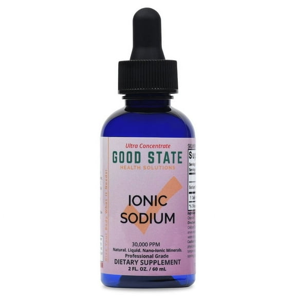 Good State Liquid Ionic Minerals - Sodium Ultra Concentrate, 2 Fl Oz, 100 Servings – Supports Electrolyte Balance & Hydration
