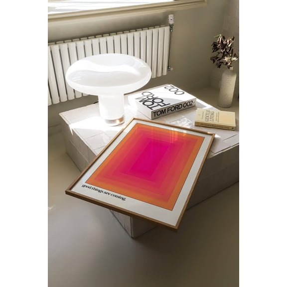 Good Things Are Coming Abstract Gradient Wall Art Y2K Wall Decor Trendy Light Pink Andange Wall Art