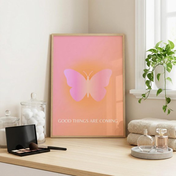 Good Things Are Coming Butterfly Boho Therapy Office Wall Decor Unframed Paper Print
