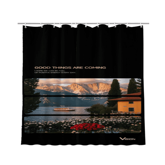 Good Things Are Coming Positive Quote Waterproof Polyester Shower Curtain 72 x 72 Inch
