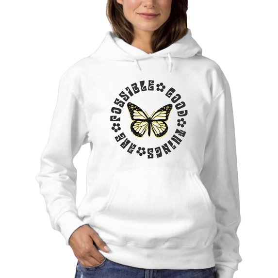 Good Things Are Possible Retro. Hoodie Women -Image by Shutterstock, Female XX-Large