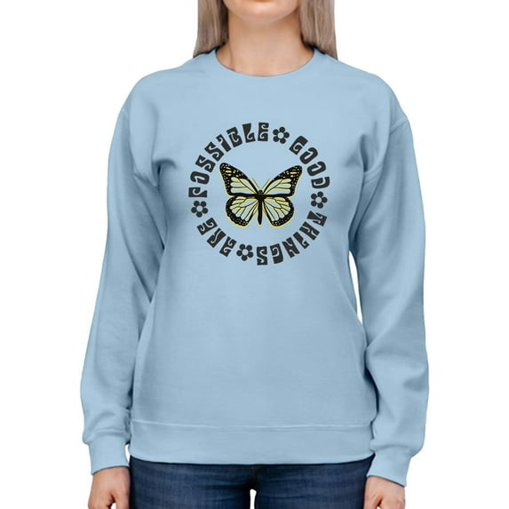 Good Things Are Possible Retro. Sweatshirt Women - Women Sweatshirt, Medium