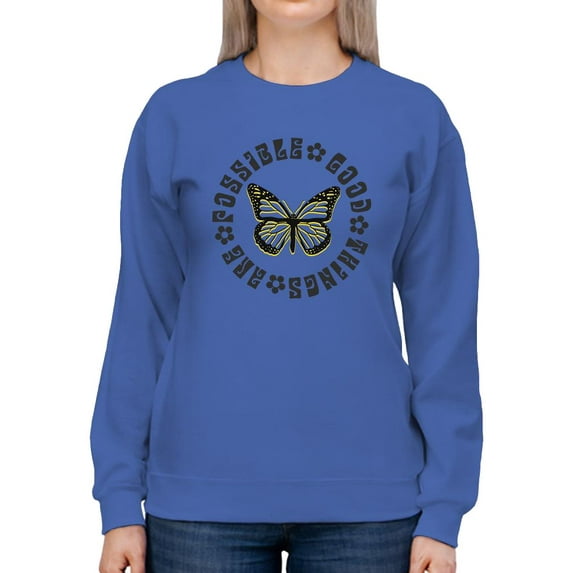 Good Things Are Possible Retro. Sweatshirt Women -Image by Shutterstock, Female x-Large