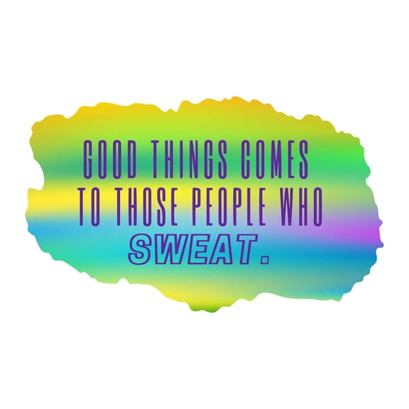 Good Things Comes To Those Who Sweat Weightlifting Workout Gym Motivating Quote Decal Wall Art Sticker Designs Vinyl Stickers For Home House Walls Rooms Windows Bedroom Decoration Size (28x28 inch)