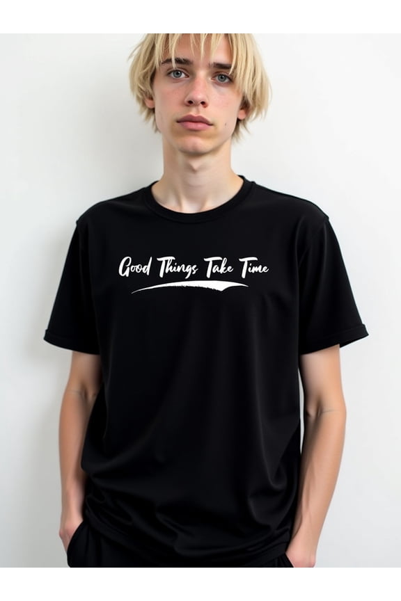 Good Things Time Tee men t shirts black graphic top perfect for summer outdoor activities and leisure wear Trendy Unisex Shirt Printed tshirts