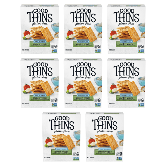 Good Thins Garden Veggie Rice Snacks Gluten Free Crackers, 3.5 oz (Pack of 8)