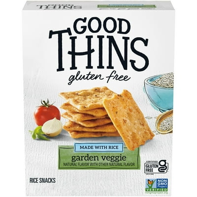 GOOD THINS Garden Veggie Rice Snacks Gluten Free Crackers, Snack Crackers, 3.5 oz