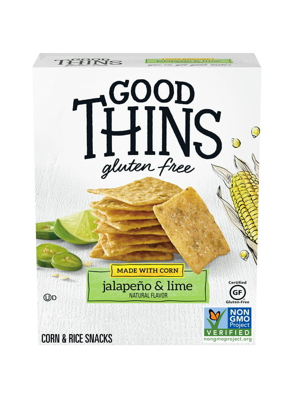 Good Thins Jalapeño & Lime Corn & Rice Snacks Gluten Free Crackers, 3.5 oz