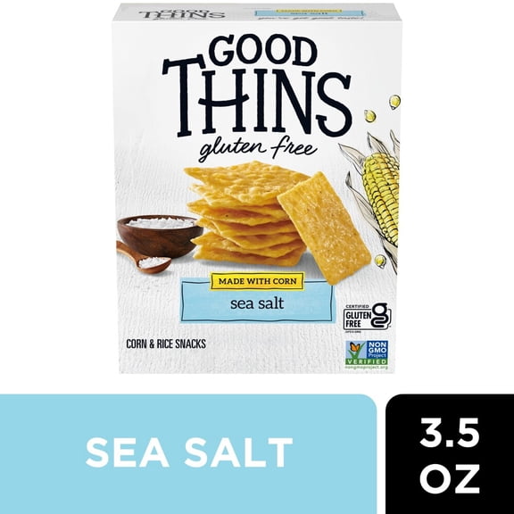 Good Thins Sea Salt Corn Gluten Free Crackers, 3.5 oz, Package May Vary